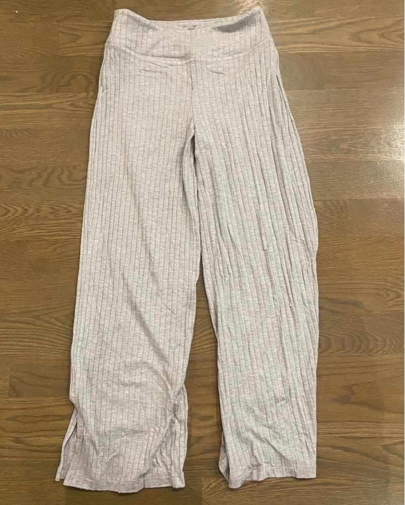 Vineyard Low Waist Ribbed Grey Sweats - Image 1