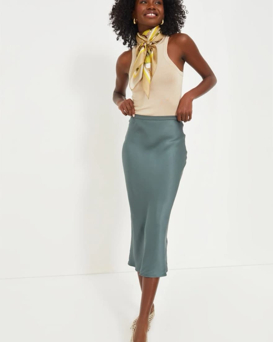 Anine Bing Silk Midi Skirt - Image 5