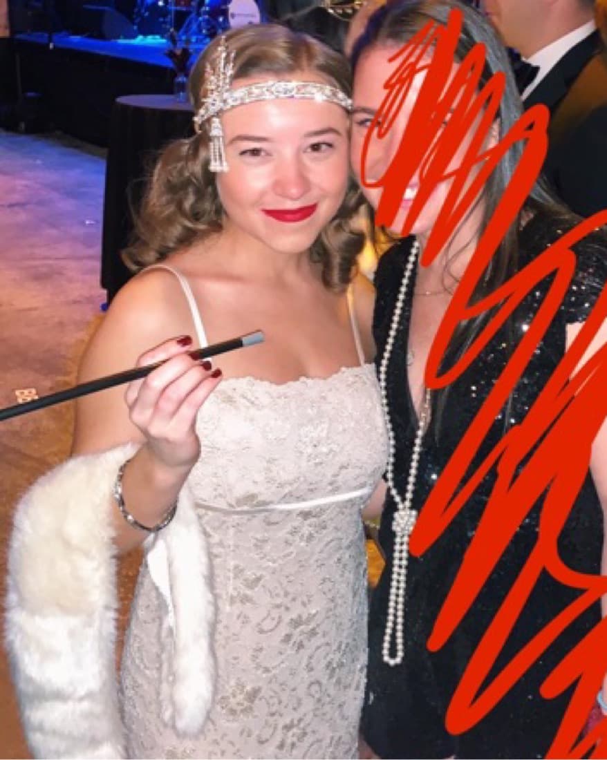 1920’s dress, Headpiece, Bracelet, Fur - Image 1