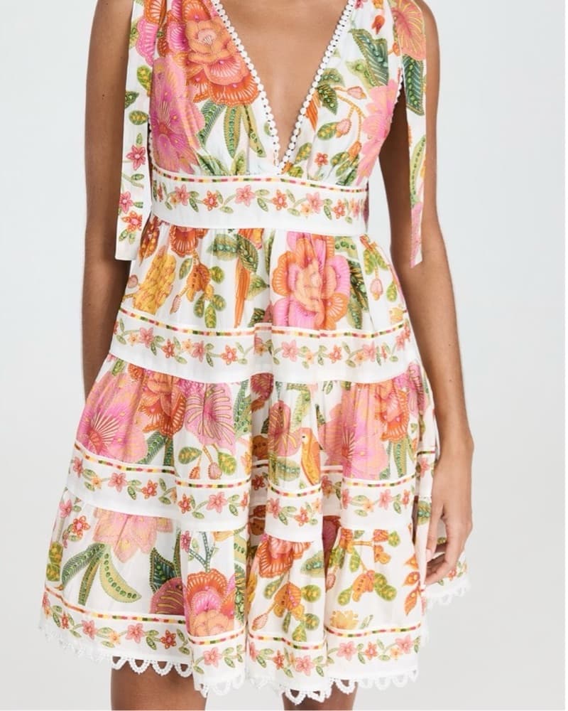 FARM Rio Macaw Bloom Off-White Mini Dres - Image 2