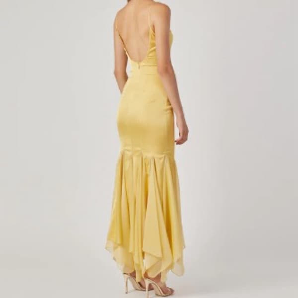 Yellow Silk Maxi Dress - Image 4