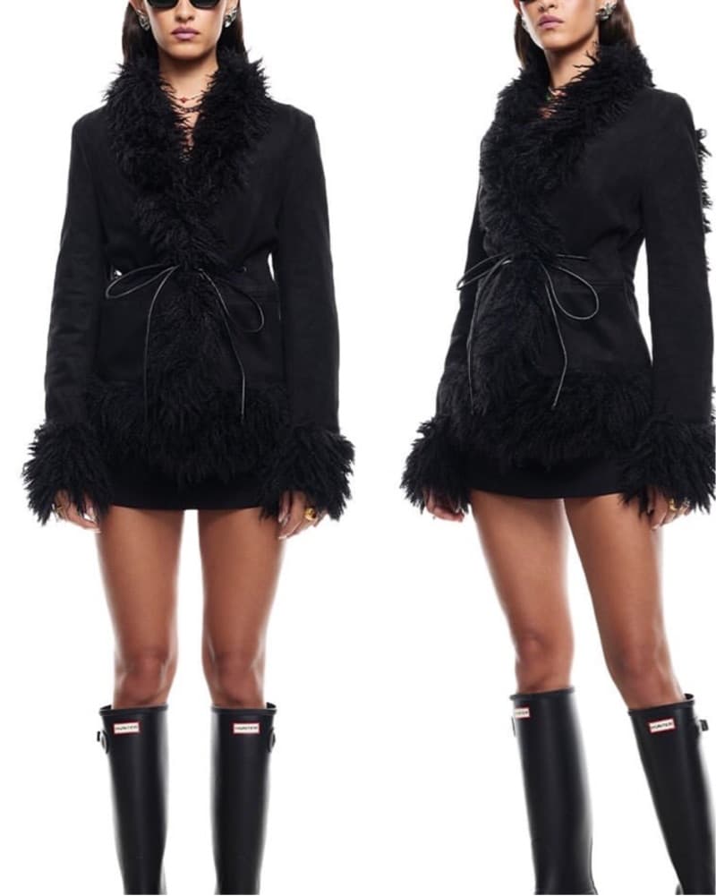 black fur jacket  - Image 3