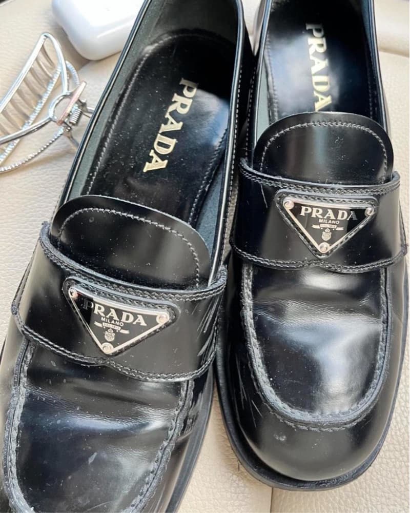 Sleek Prada Patent Leather Loafers - Image 1