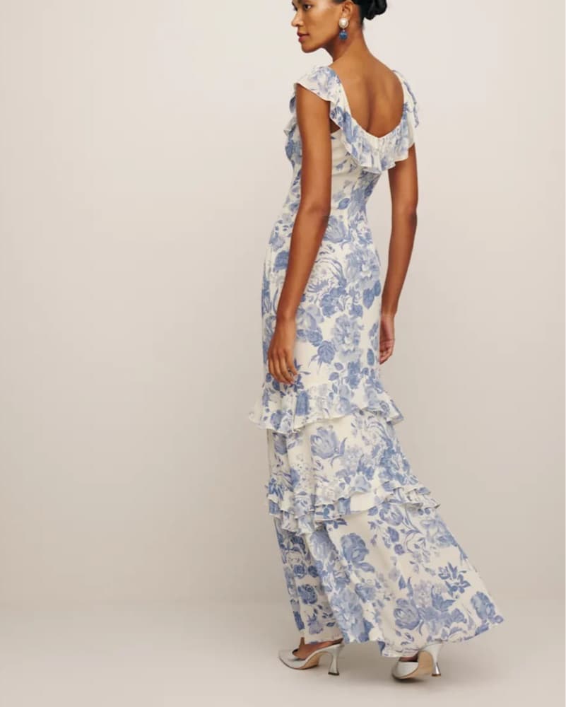 Reformation Tripoli Blue Floral Gown - Image 3