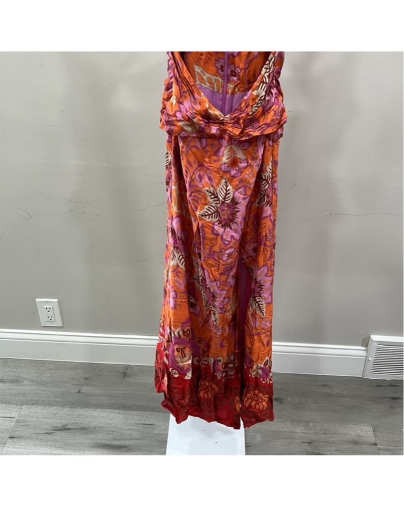 Alexis S Nisa Midi Dress - Orange / Pink - Image 5
