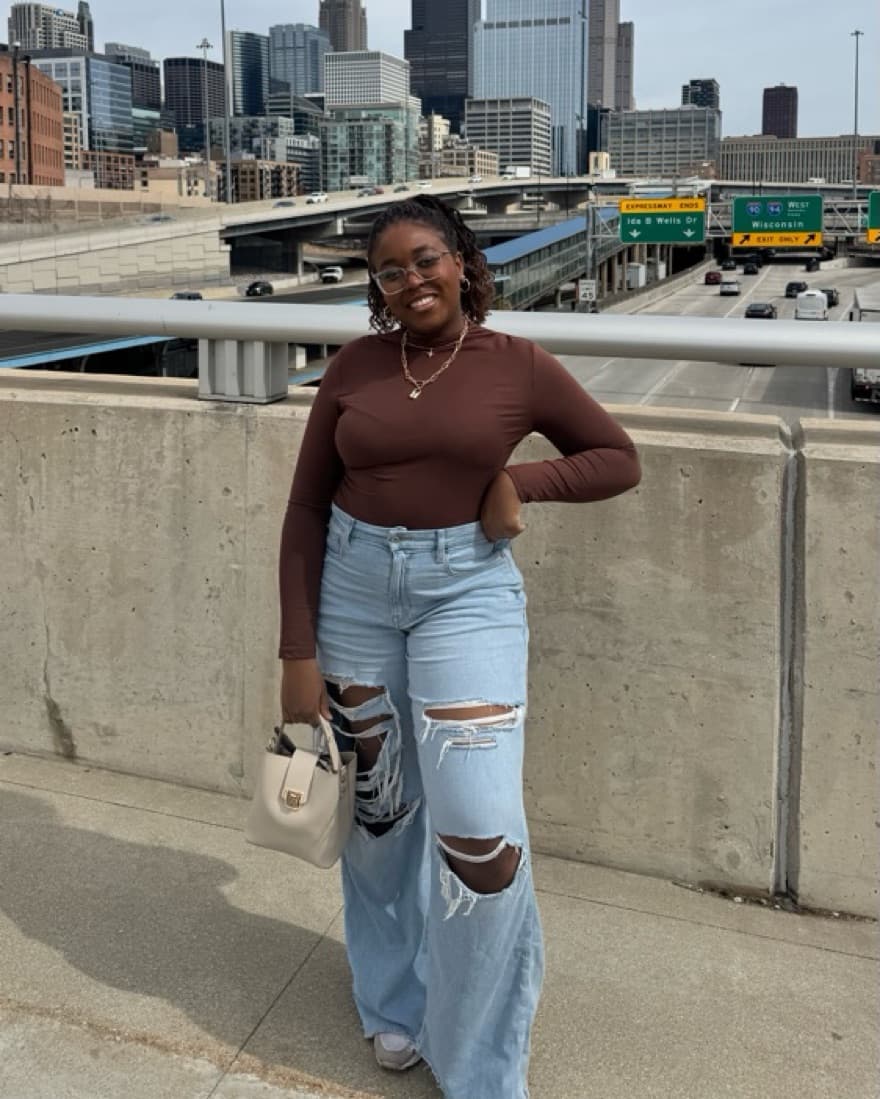 High Wasted Ripped Baggy Jeans Wide Leg - Image 1