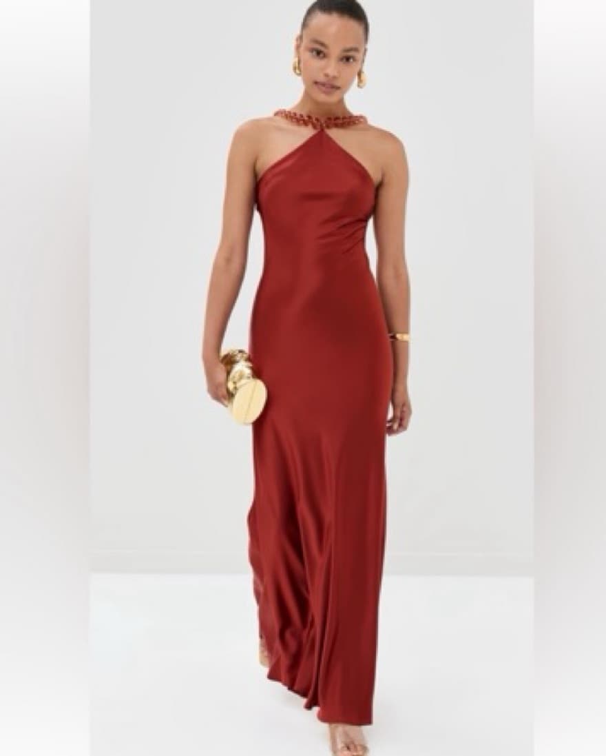 Staud Cadence Dress In Rust Size 4 - Image 2