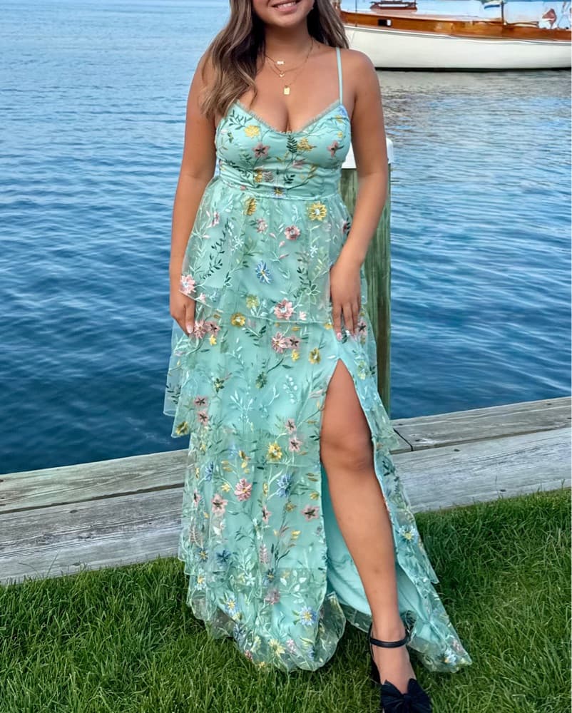 Aqua Flower Dress - Image 1