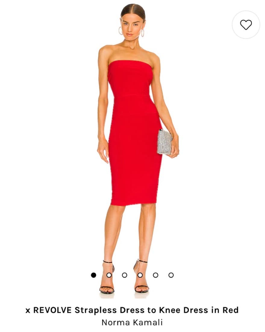 Norma Kamali Red Strappless Dress - Image 5