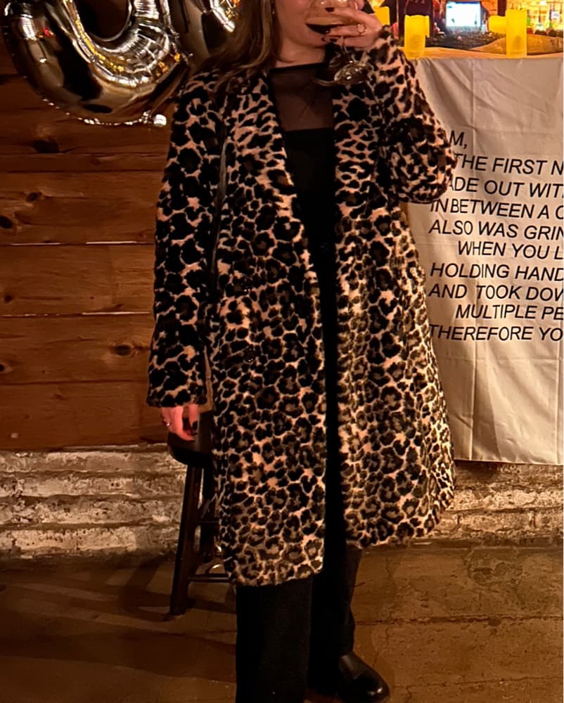 The Kooples Cheetah Print Faux Fur Coat - Image 1