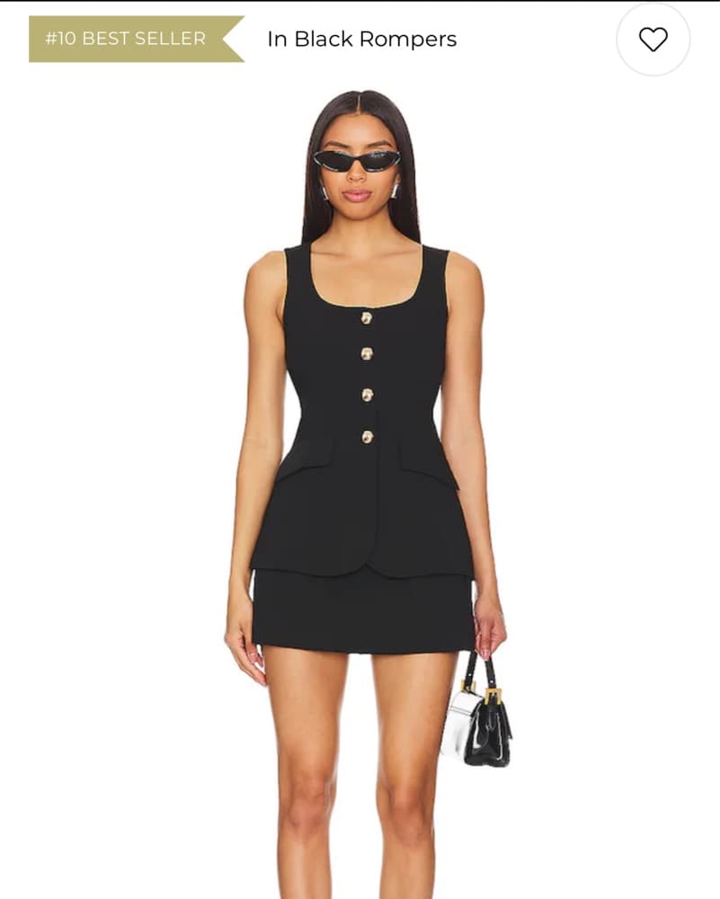 Amanda Uprichard Kya Romper in Black - Image 1