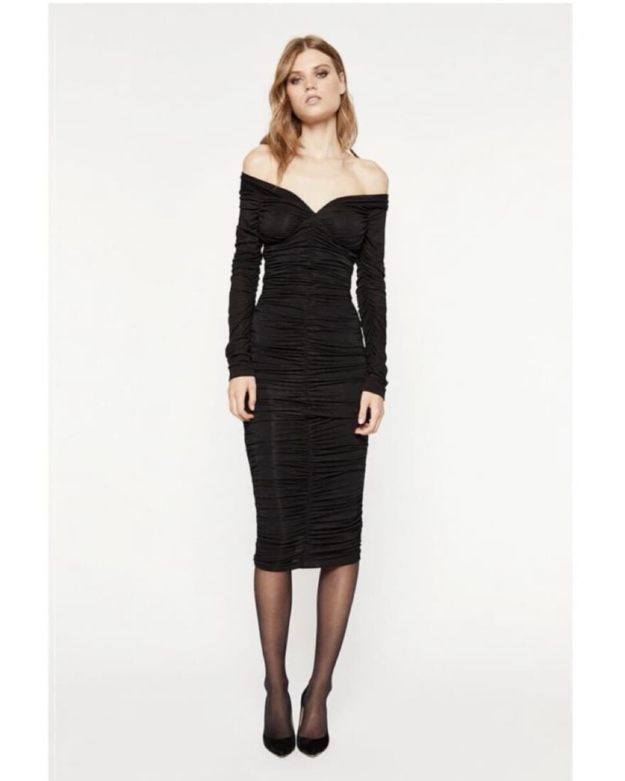 Bardot Ruched Off Shoulder Dress - Image 3