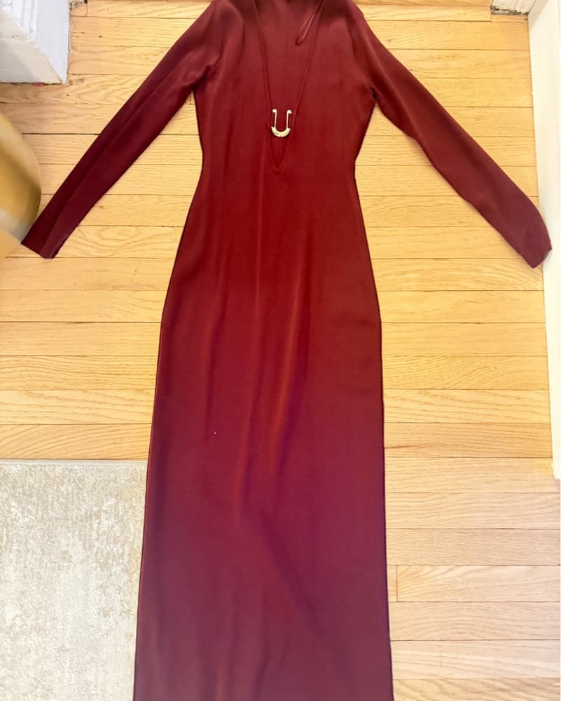 Zara- Maroon Buckle Dress  - Image 2