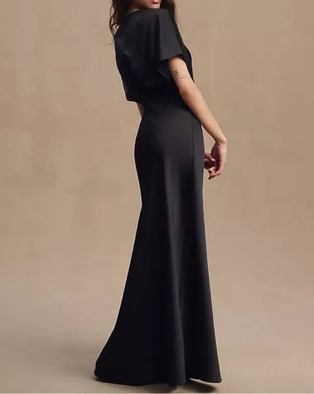 BHLDN Leila Deep-V Flutter-Sleeve Satin  - Image 2