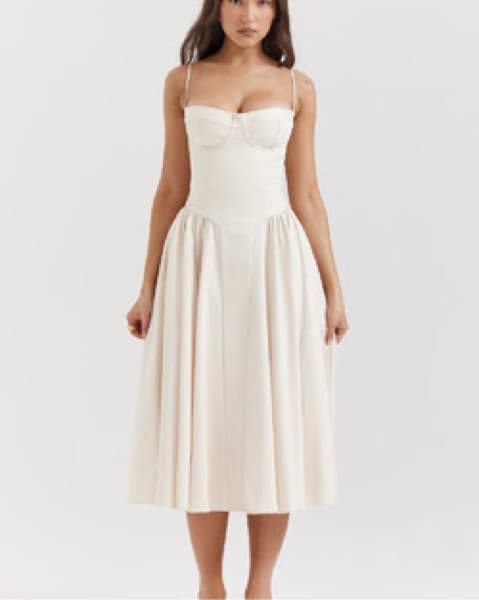 'SAMARIA' VINTAGE CREAM CORSET SUNDRESS - Image 1