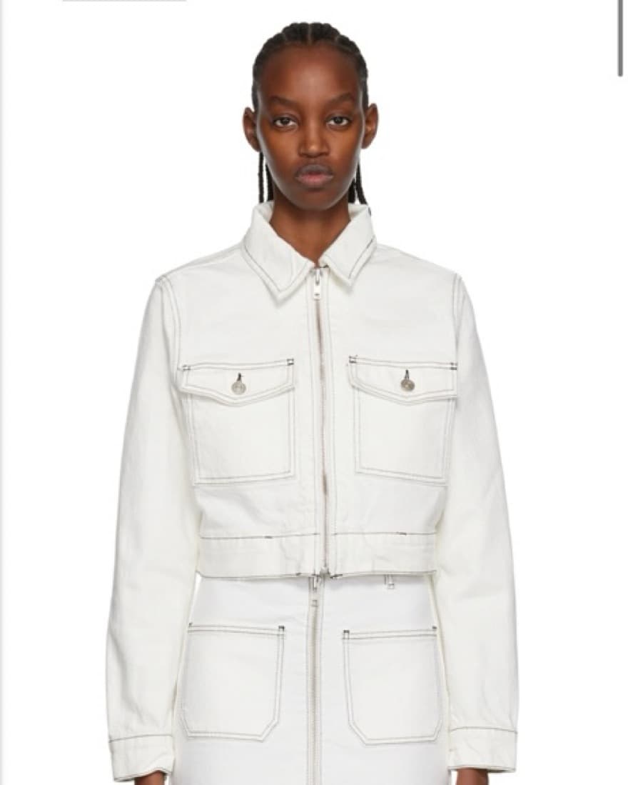 Reformation White Cropped Jacket - Image 1