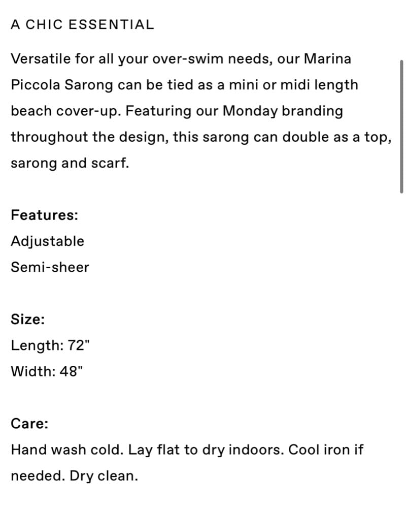 Monday swimwear sarong - Image 5