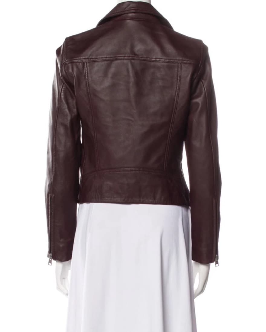 ALL SAINTS Brown Leather Jacket - Image 3