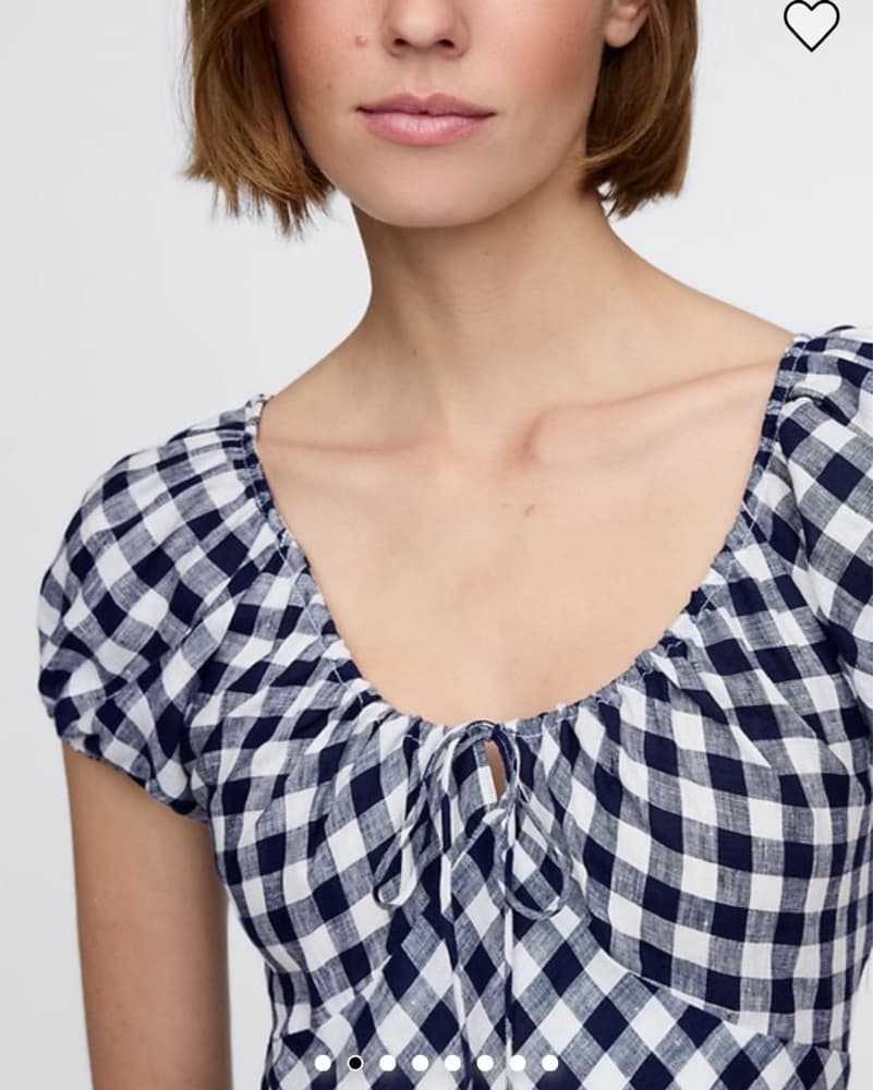 Gap × DÔEN 100% Linen Gingham Midi Dress - Image 2