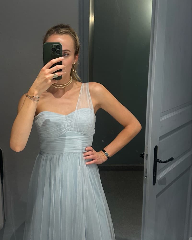 Elegant Light Blue Gown - Image 1