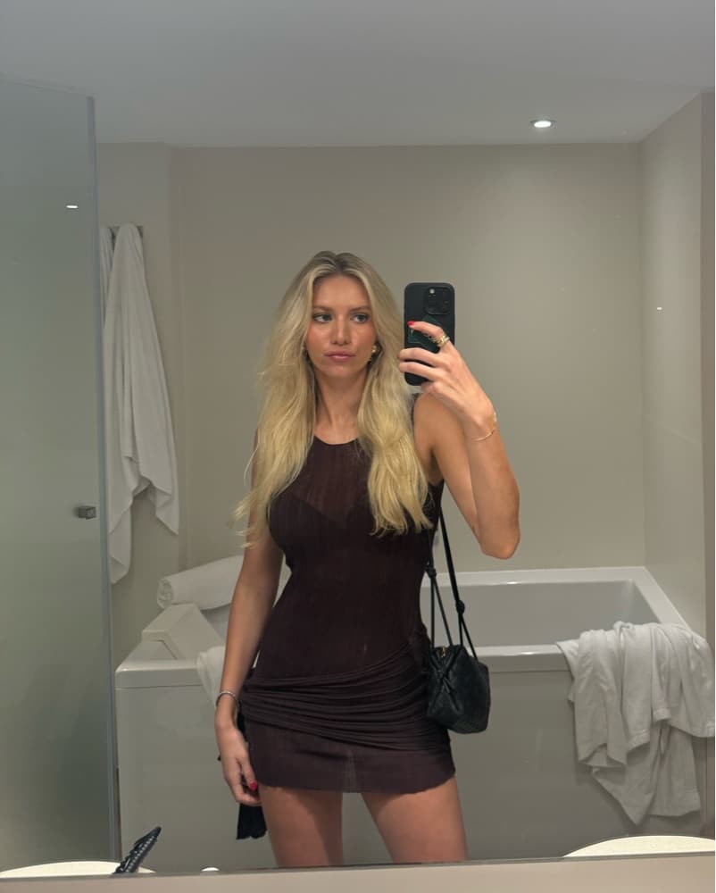 Lioness Sheer Brown Wrap Around Dress - Image 2