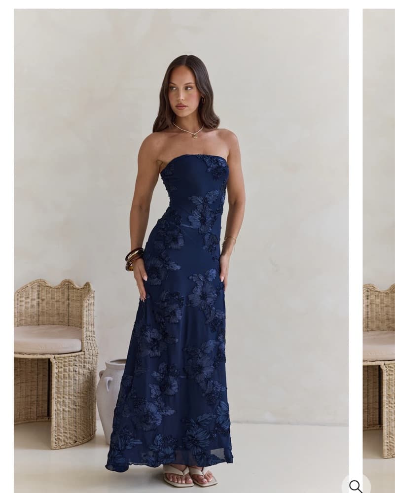 Under A Spell Strapless Mesh Maxi Dress  - Image 1