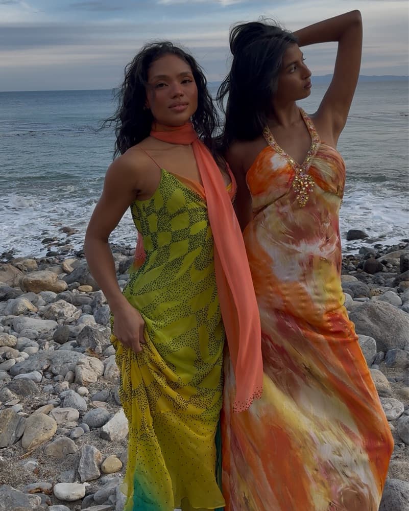 Orange Beaded Gown - Image 3