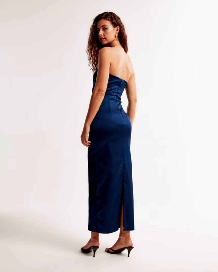 Abercrombie Strapless Satin Maxi Dress - Image 2