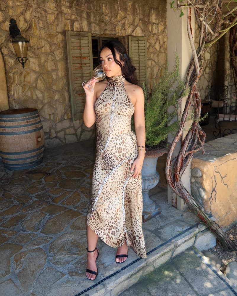 Midi Halter Neck Dress - Image 4