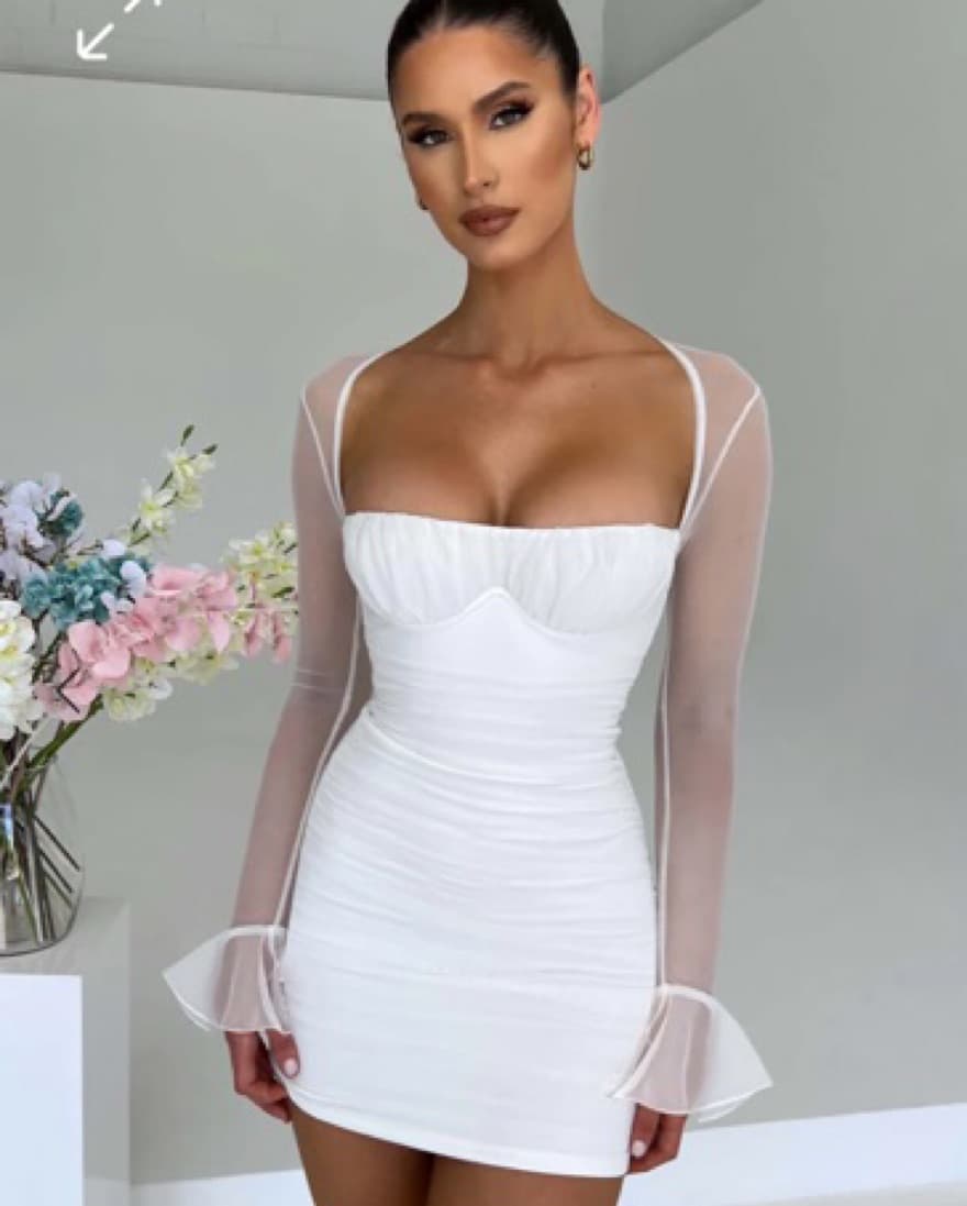 White Sleeved Party Dress | Bridal or Bach - Image 3