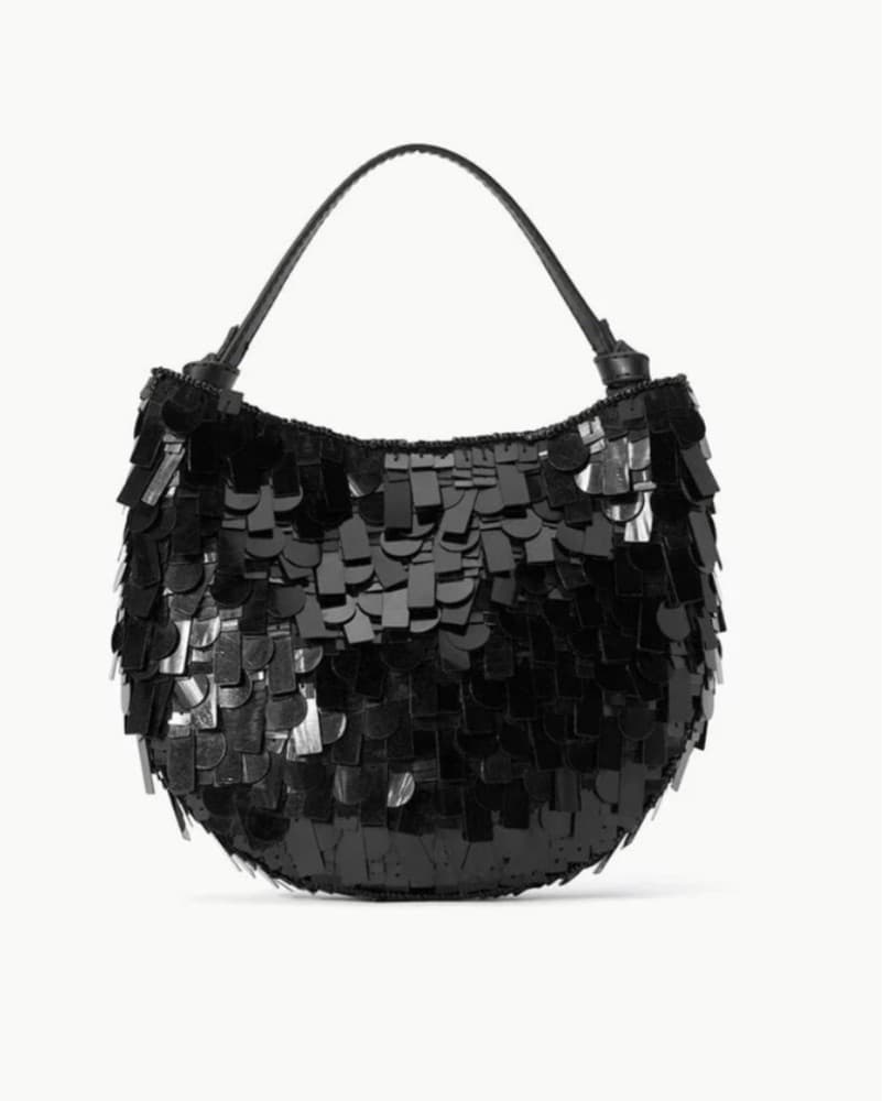 Staud Crescent Black Mini Sequin Bag - Image 3