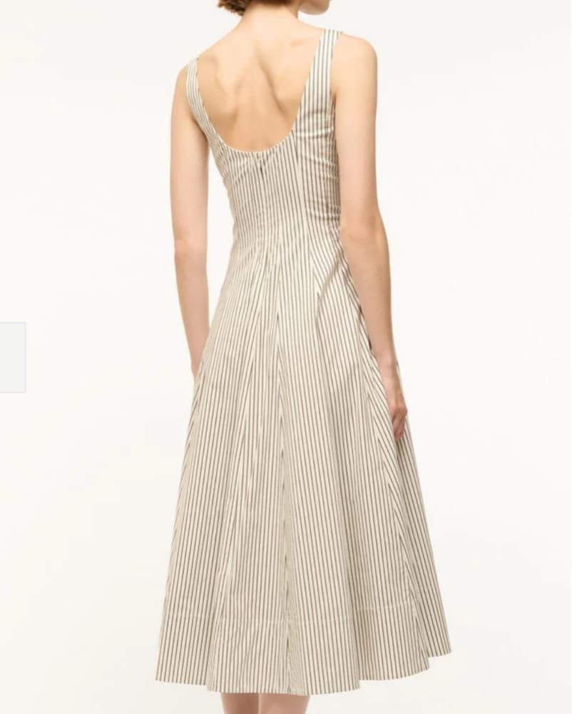Staud Ivory Stripe Dress - Image 4
