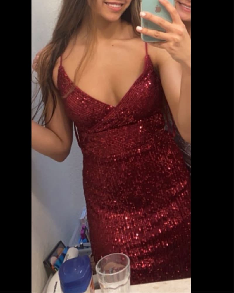 Red Sparkly Prom Dress - Image 1