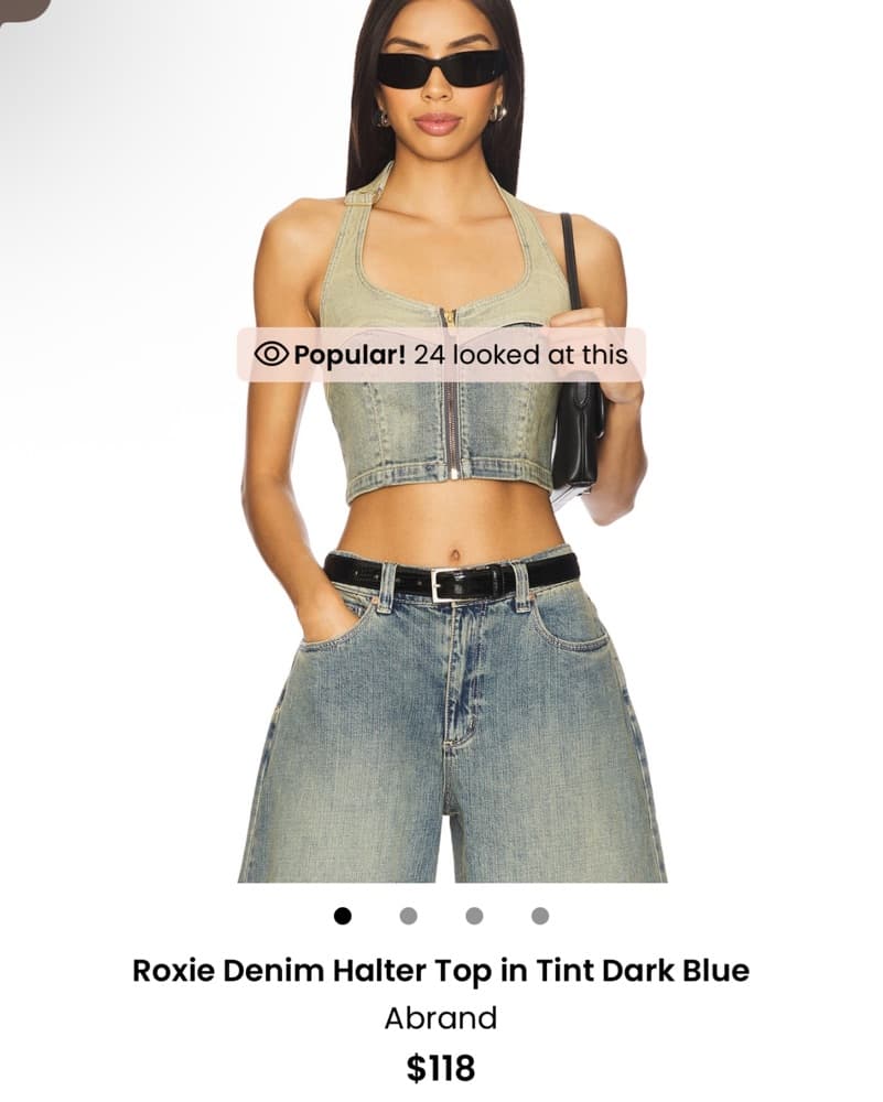 Abrand Jeans Denim Halter Crop Top - Image 2