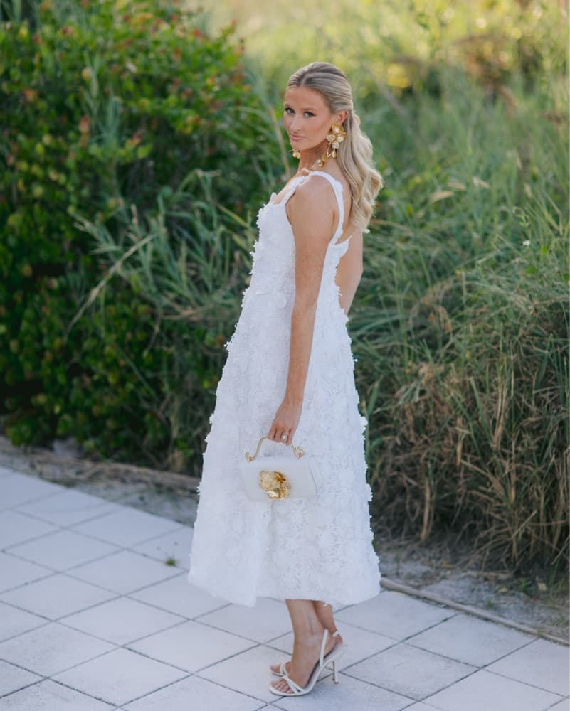 Leo Lin Odette Floral Appliqué Dress - Image 4