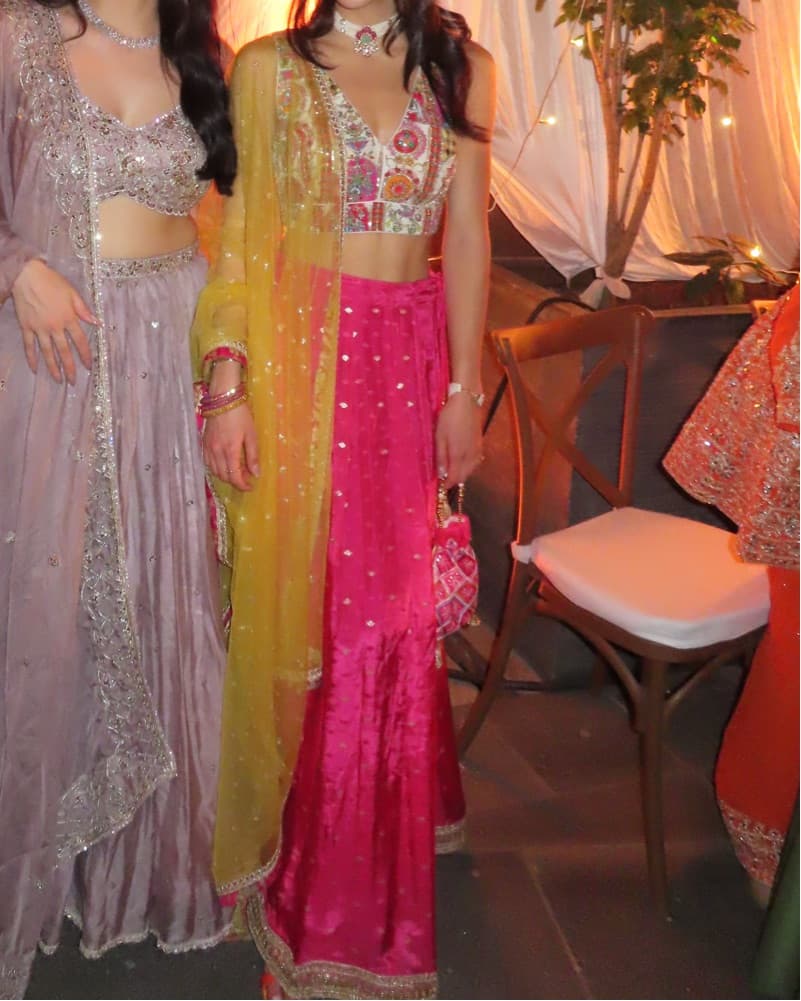Pink and Yellow Embellished Lehenga Set - Image 2
