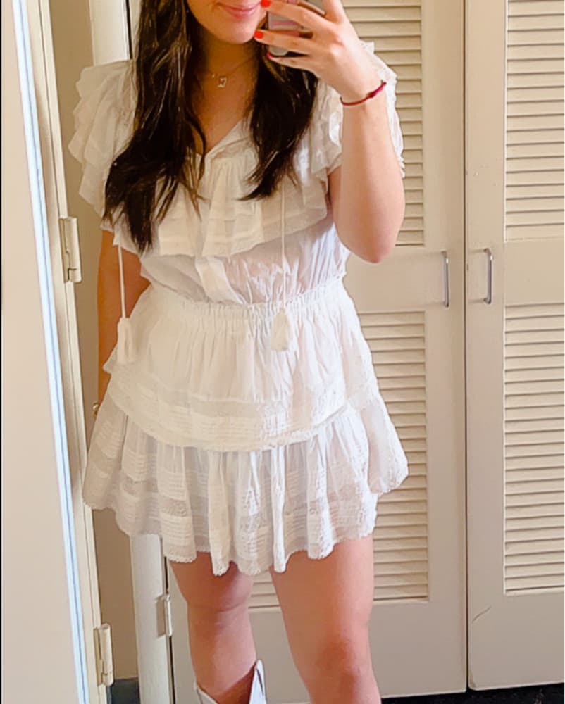 LoveShackFancy Liv Lace Ruffle Dress - Image 5