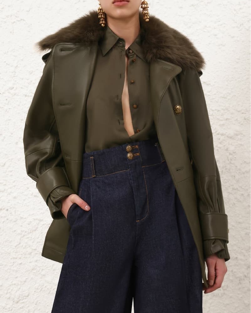 Zimmermann Leather Bomber Jacket - Image 1