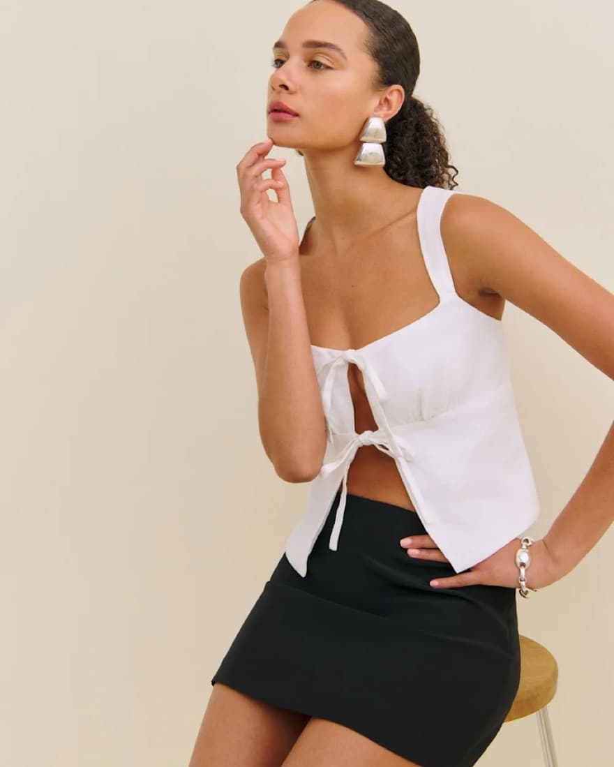 Reformation Azalea Linen Top - Image 4