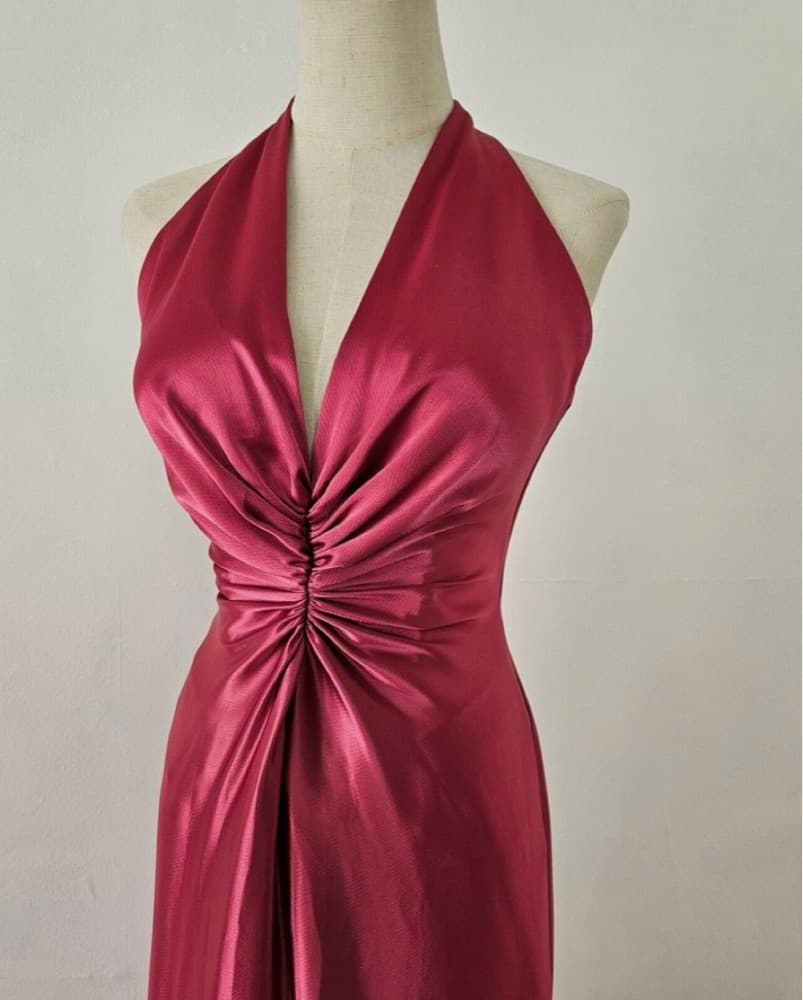 Fuchsia Halter Maxi Dress - Image 1