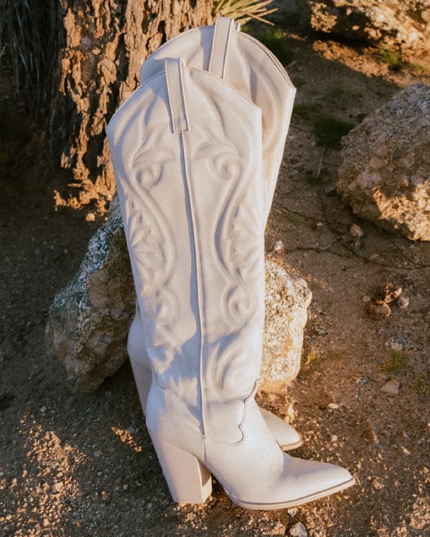 Steve Madden White Cowboy Boots  - Image 4