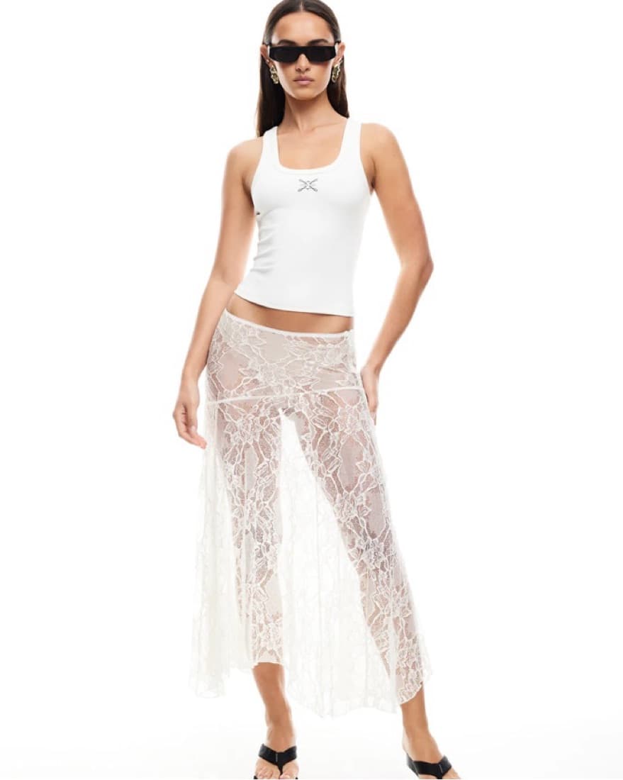 Lioness IN BLOOM LACE MIDI SKIRT - Image 2