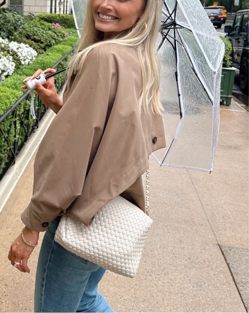 Chic Beige Cape Trench Coat - Image 3