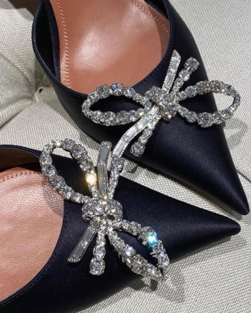 Amina Muaddi Satin Rosie Heels - Image 3