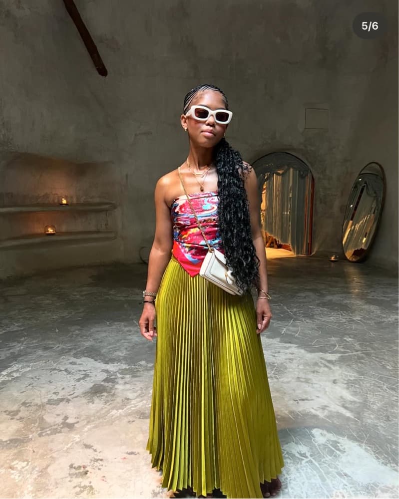 ZARA METALLIC PISTACHIO SHINY HIGH-WAIST - Image 1