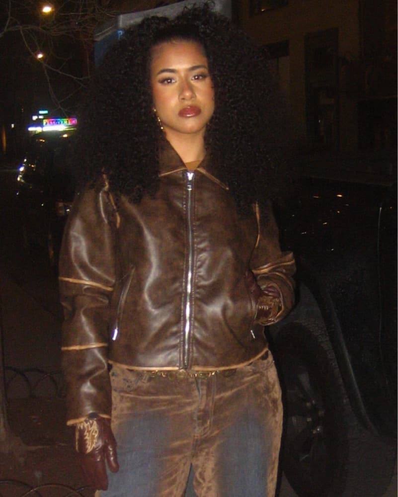 Cute brown pleather mini jacket  - Image 2