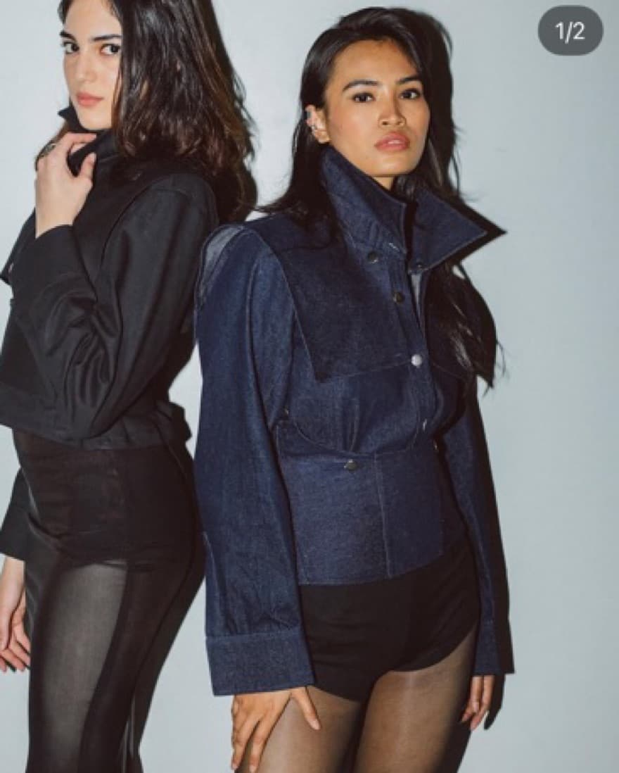 Denim Corset Utility Jacket - Image 1