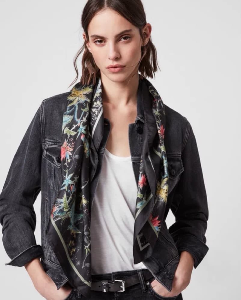 All Saints Silk Square Scarf - Image 2