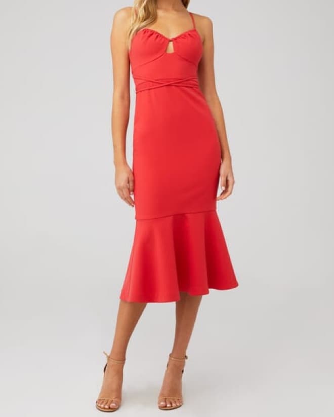 Likely Red Midi Dress - Image 4
