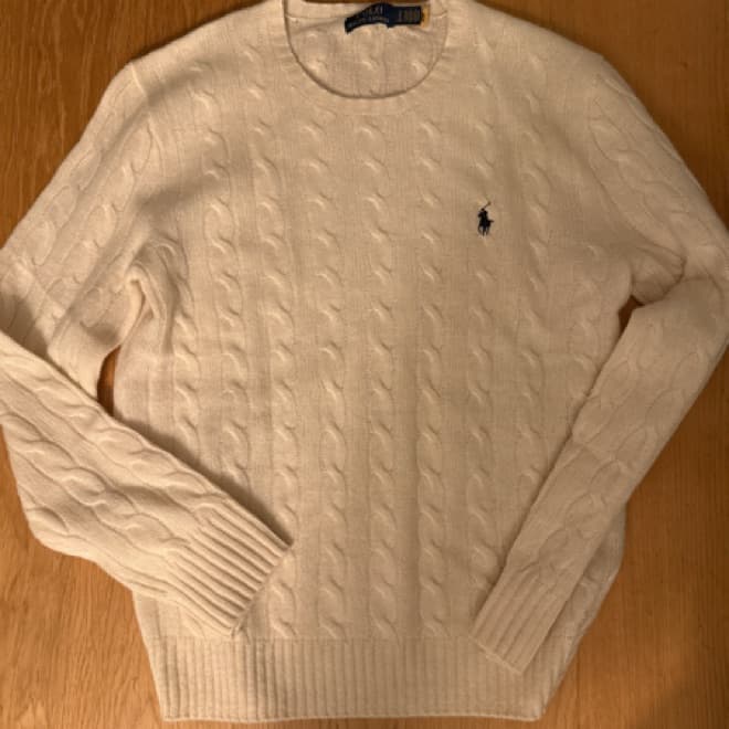 Ralph Lauren Cable Knit Sweater Cream - Image 4